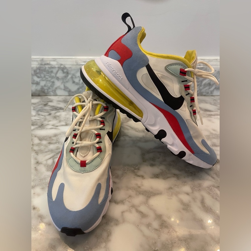 Nike Women's Air Max 270 React Bauhaus Phantom Black Blue Shoe AT6174-002 Size 9 - Picture 9 of 13